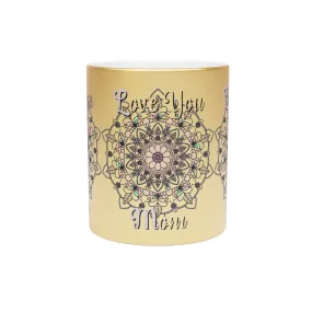 Handmade Mandala Design Metallic Mug - Perfect Birthday Gift for Mom