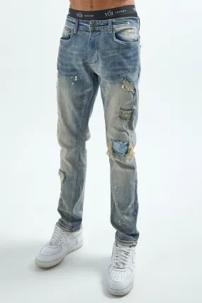 Harrow Tapered Jeans - Mid Blue