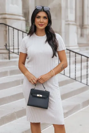 Light Grey Chenille Sweater Dress