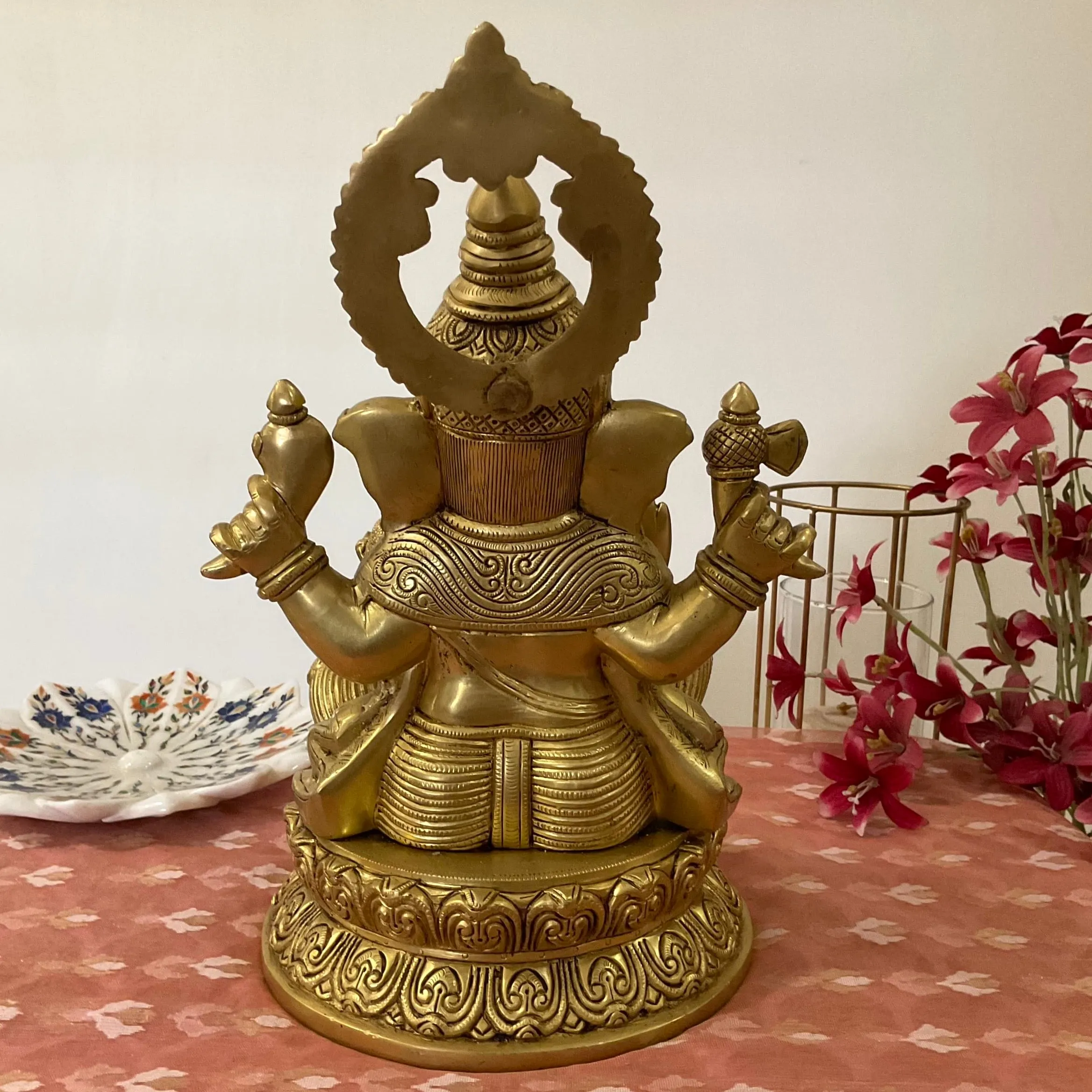 Lord Ganesh Brass Idol - Ganpati Decorative Statue for Home Decor