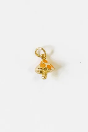 Mini Orange Mushroom Charm