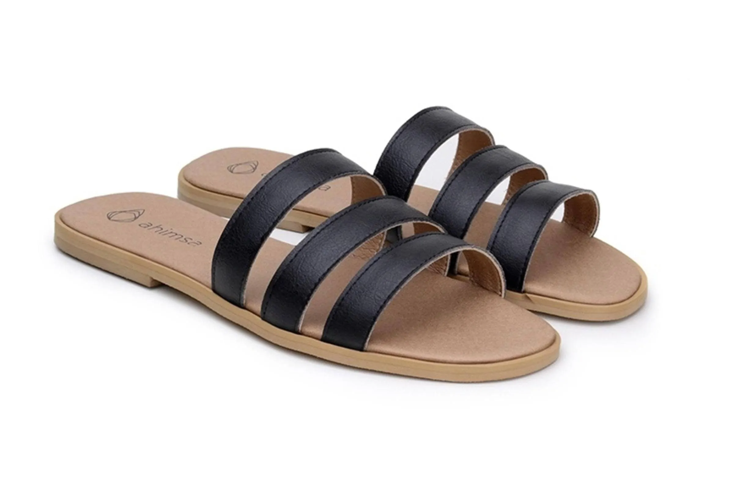 'Noemi' women's vegan sandals by Ahimsa - black