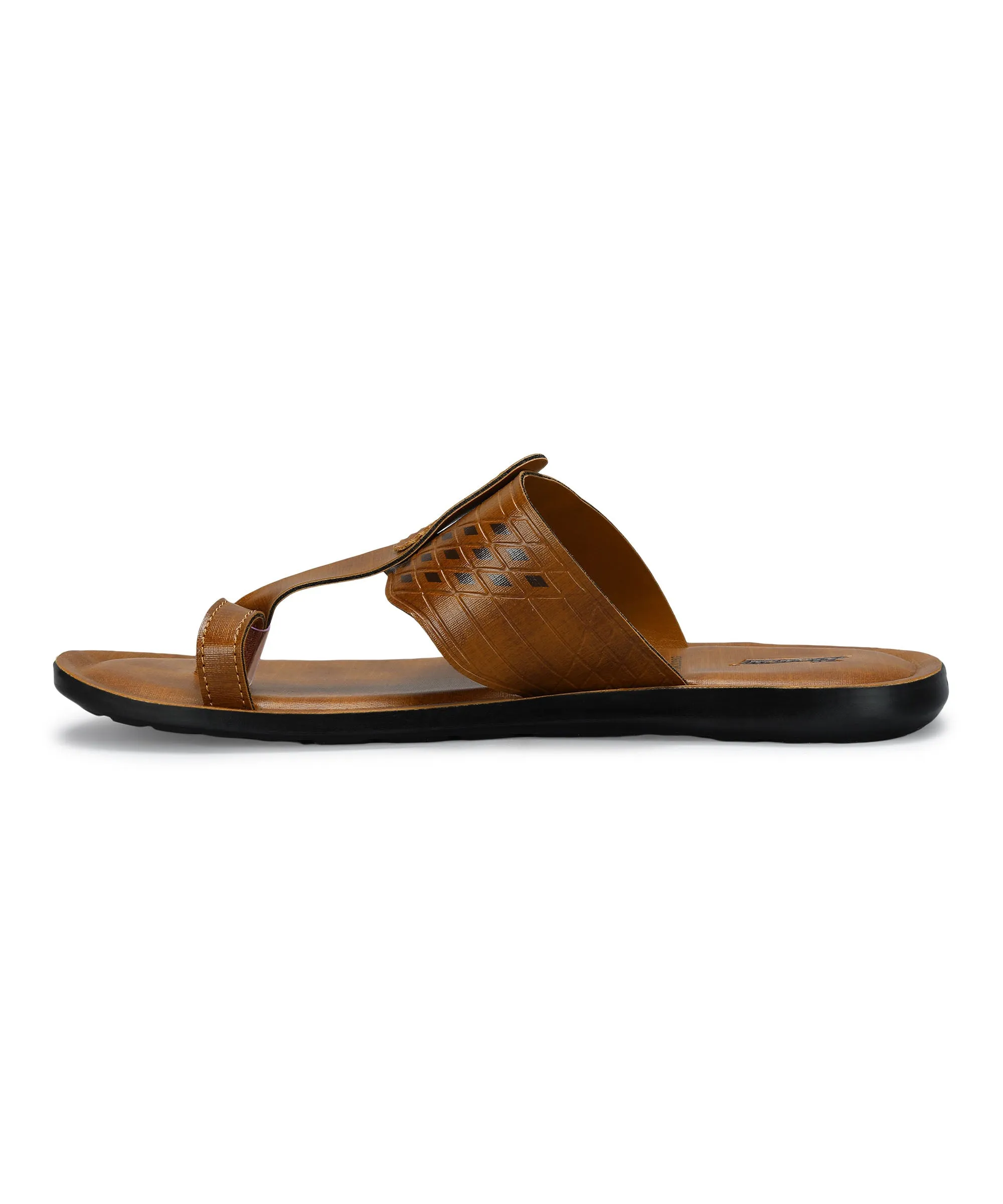 Paragon Men's Slip-on Tan Sandals for Men | Comfortable Sole & Durable