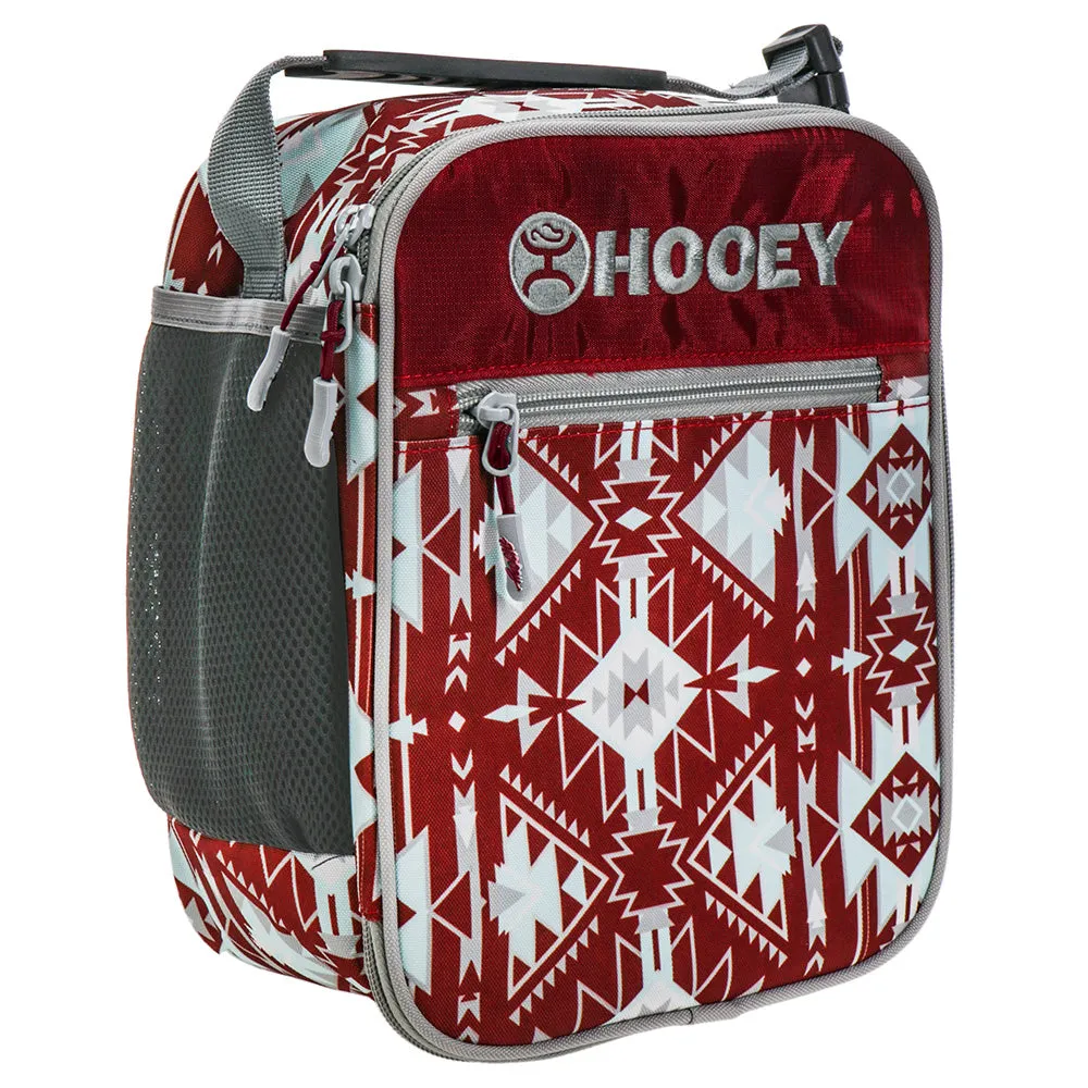 "Hooey Lunch Box" Burgundy/Grey Aztec