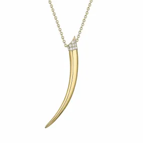 Sabre Pendant - Yellow Gold Vermeil & Diamond Pavé