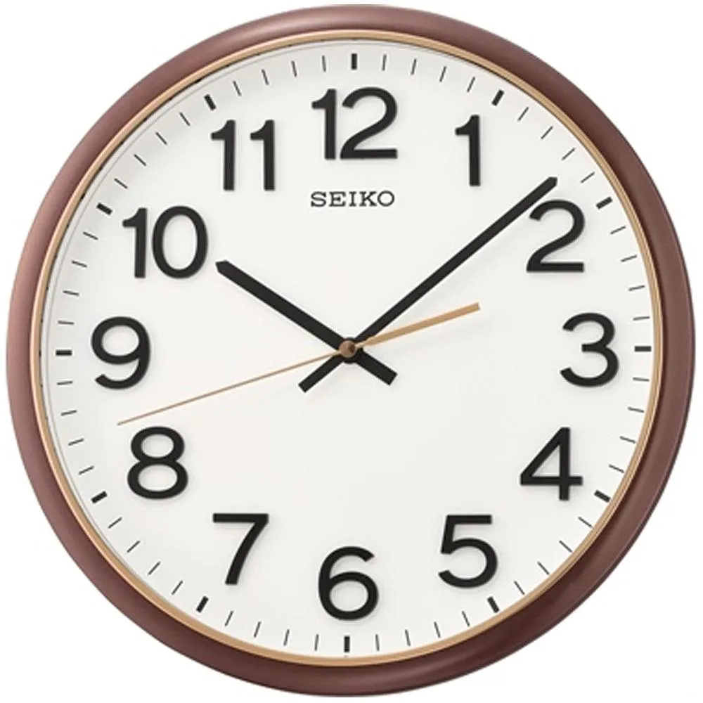 Seiko White Dial Brown/Black Case Wall clock QXA750