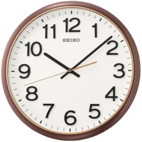 Seiko White Dial Brown/Black Case Wall clock QXA750