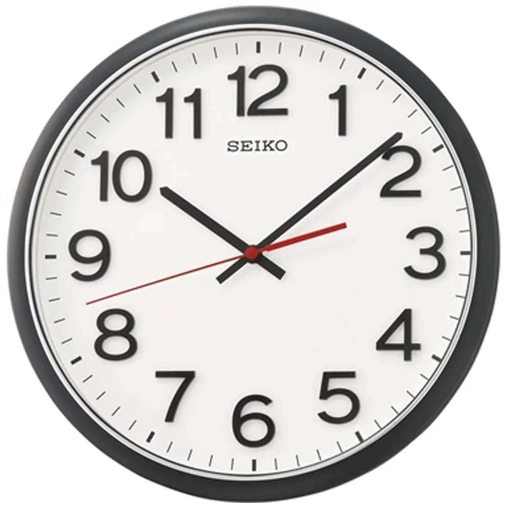 Seiko White Dial Brown/Black Case Wall clock QXA750