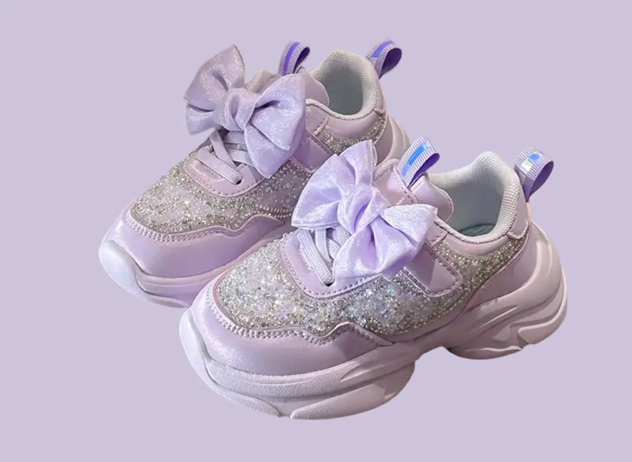 “Sparkles” Rhinestones & Bow Sneakers