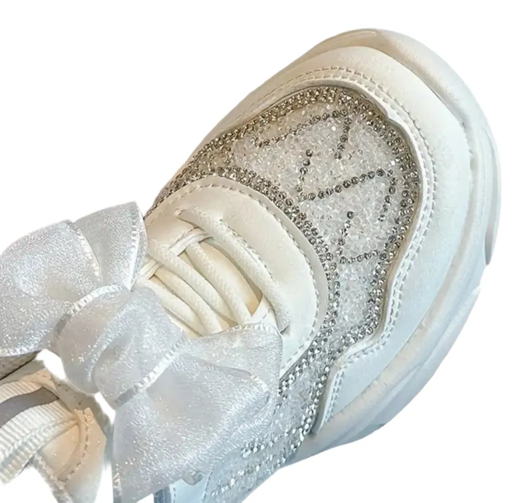 “Sparkles” Rhinestones & Bow Sneakers