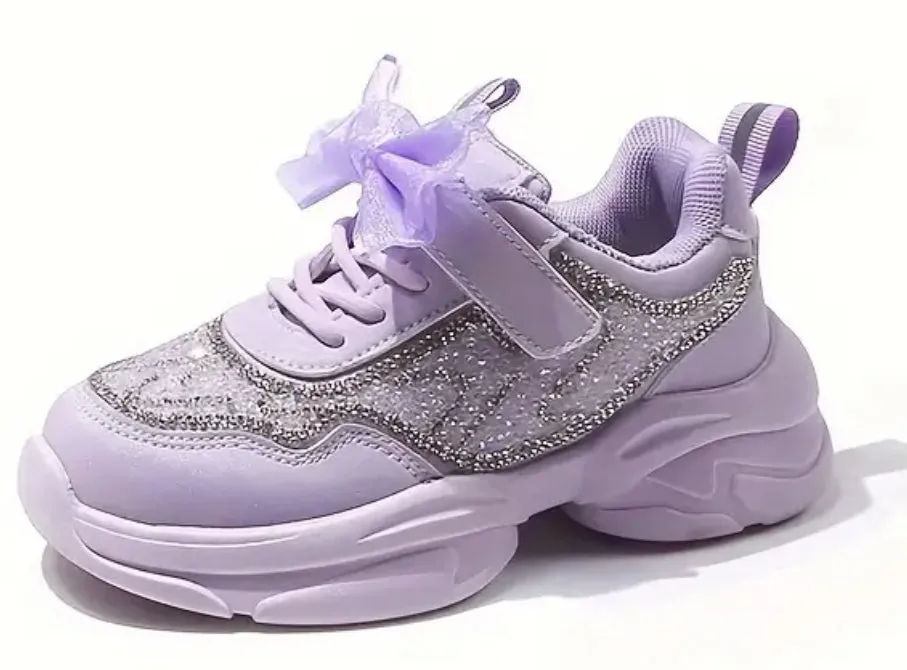 “Sparkles” Rhinestones & Bow Sneakers