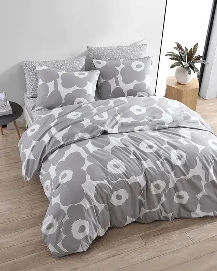 unikko grey queen duvet set