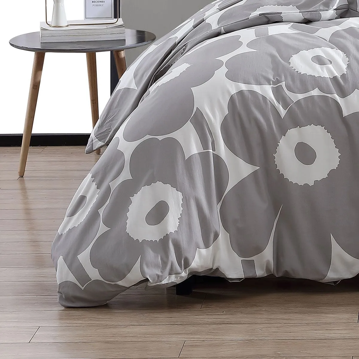 unikko grey queen duvet set