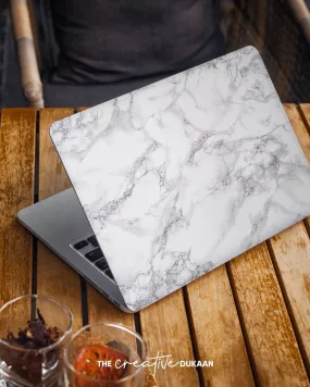 White Marble Laptop Skin With Premium Matt Finish Design