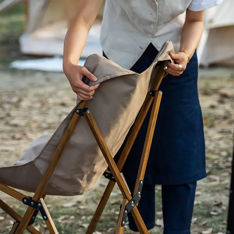 Wood Grain Foldable Camping Chair